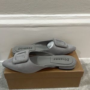 Divanne Mules for Women, Buckle Flat Mules, New